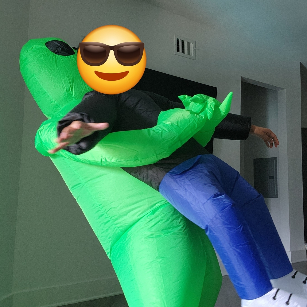 Morph Costumes Inflatable Green Alien Halloween Costume Adult Size